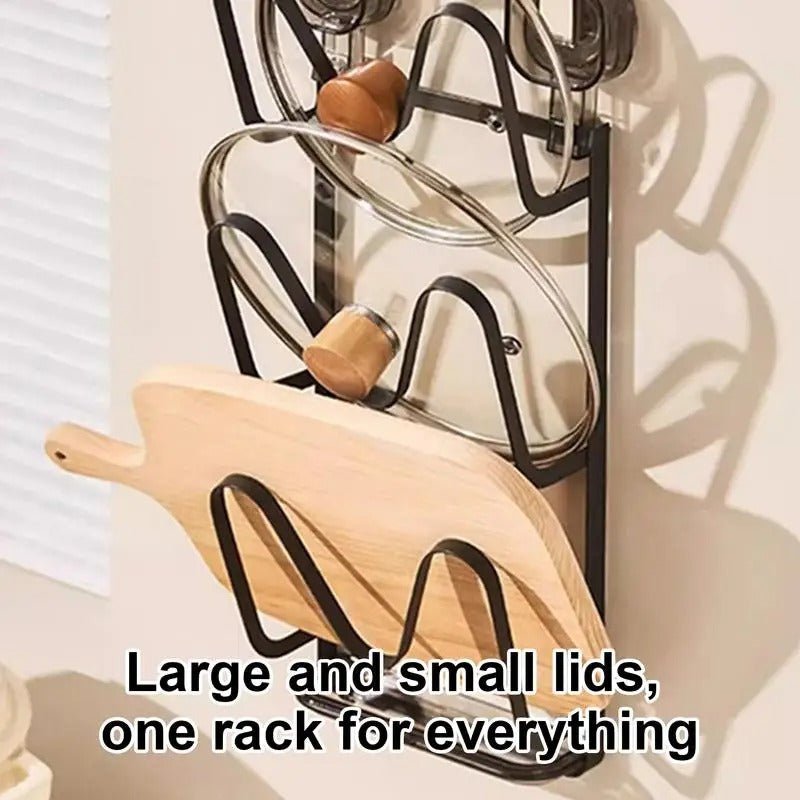 No-Drill Wall Mount Pot Lid Holder