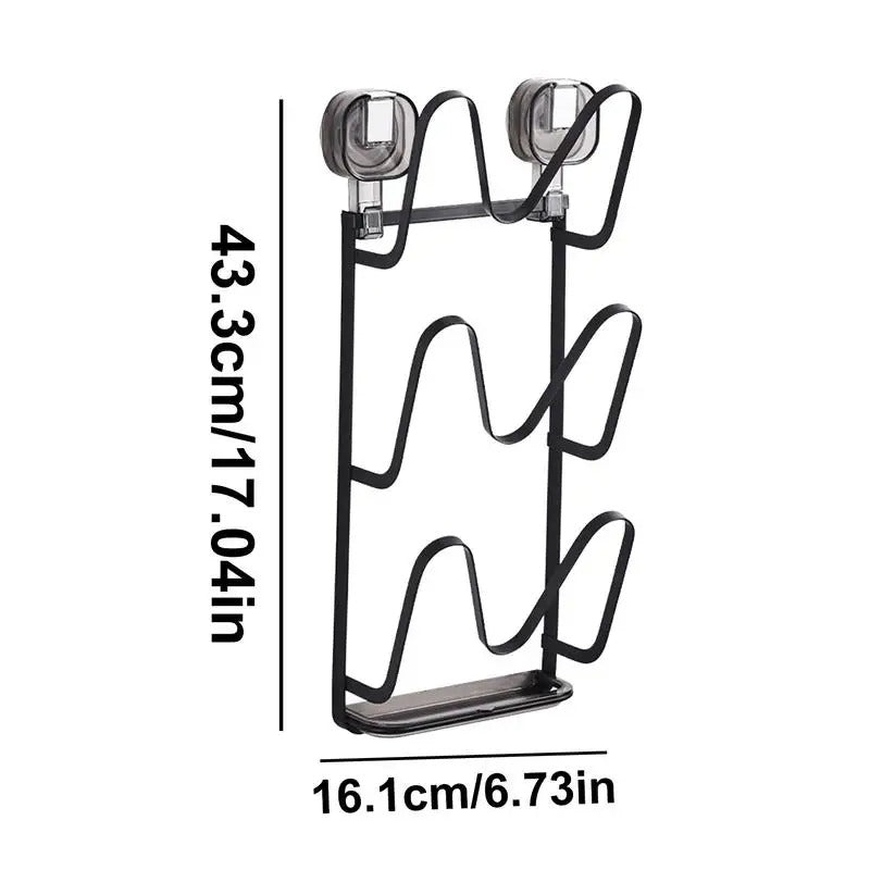 No-Drill Wall Mount Pot Lid Holder