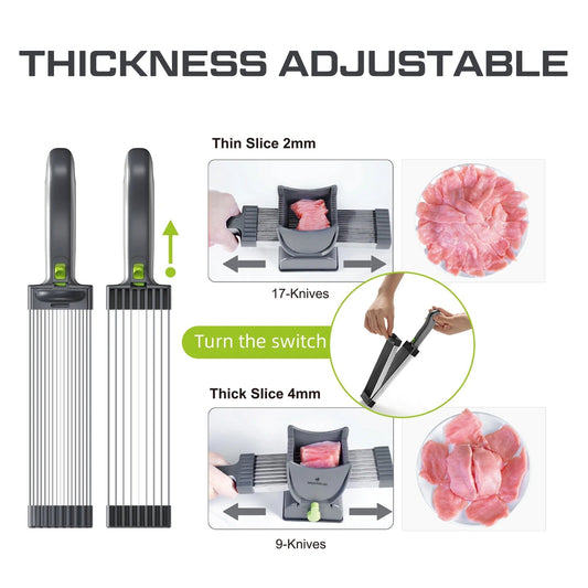 🔪 18-Blade Meat Slicer – 4-in-1 Multifunctional Kitchen Cutter 🍖⏱️