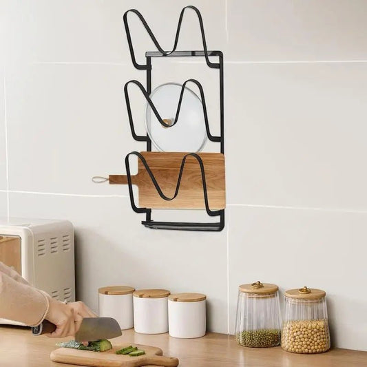 No-Drill Wall Mount Pot Lid Holder