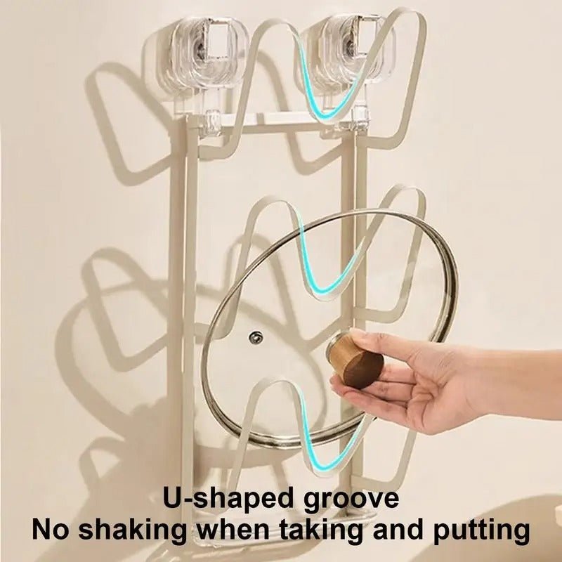 No-Drill Wall Mount Pot Lid Holder